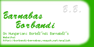 barnabas borbandi business card